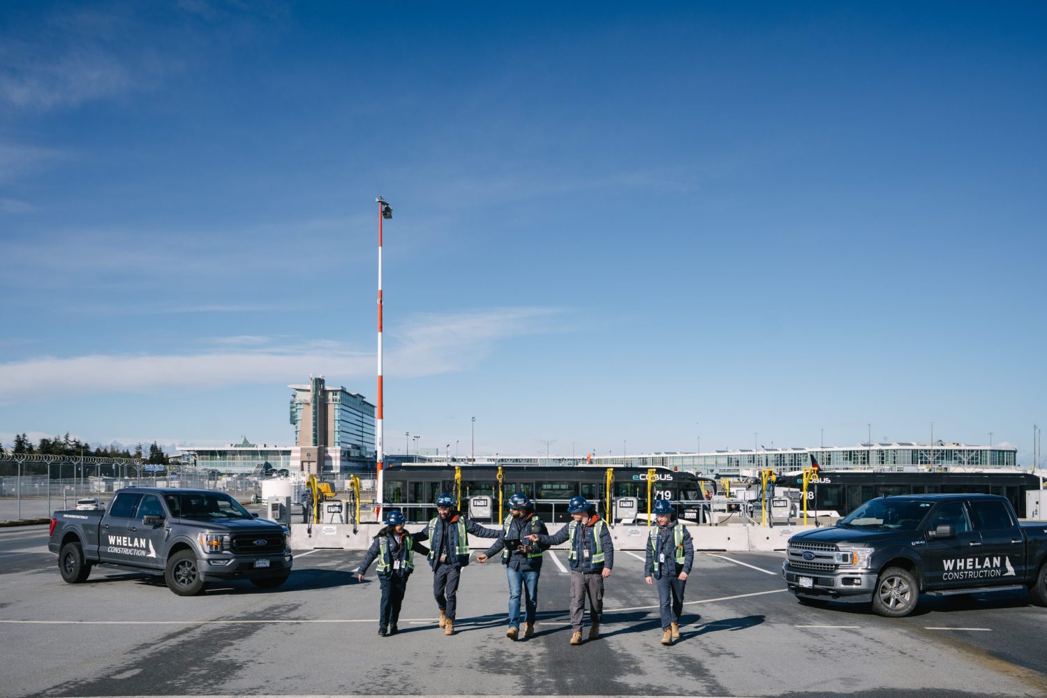 Construction workers at YVR airport